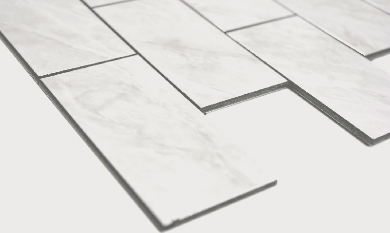 Échantillon manuel Rectangle AC aspect pierre Carrara Subway Level glossy mur carrelage cuisine douche bain MOS200-CLG_m