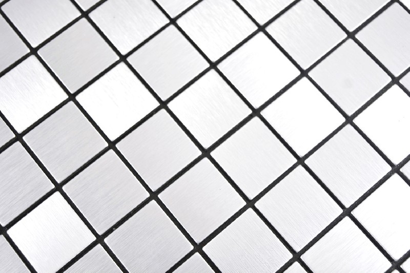 échantillon manuel carré Alu Silver Silk Brushed mur carrelage MOS200-L7S_m