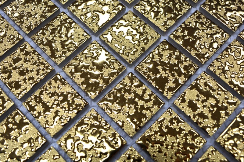 Motif main carreau de mosaïque céramique or martelé MOS18-0707_m