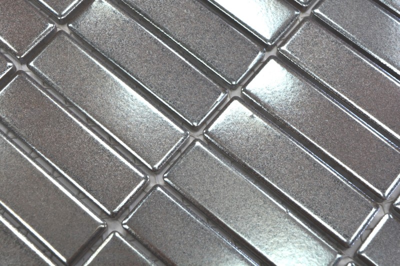 Motif main mosaïque carreau céramique baguettes argent MOS24-0217_m