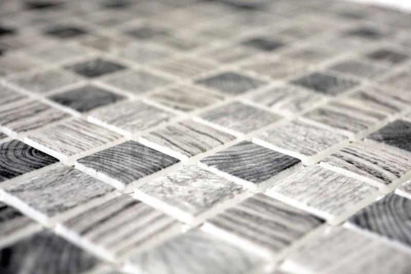 Échantillon manuel de mosaïque ECO Recyclé GLAS ECO Structure bois gris clair MOS63-312_m