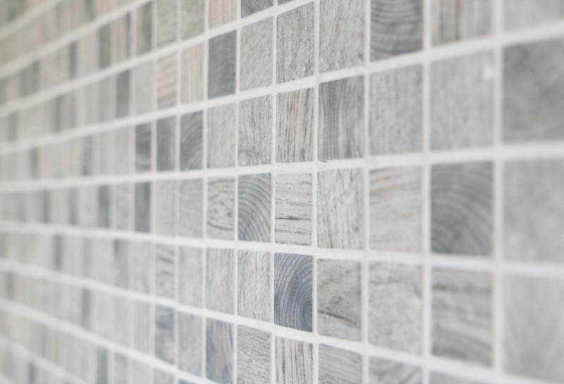 Échantillon manuel de mosaïque ECO Recyclé GLAS ECO Structure bois gris clair MOS63-312_m