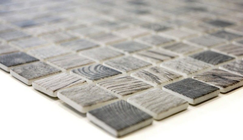 Échantillon manuel de mosaïque ECO Recyclé GLAS ECO Structure bois gris beige MOS63-324_m