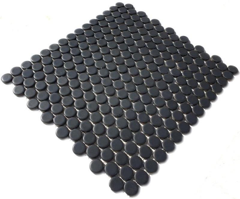 Mosaïque carreau céramique bouton noir mat MOS10-0311