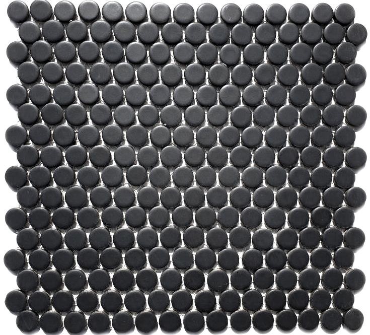 Mosaïque Bouton de céramique noir mat MOS10-0311_f