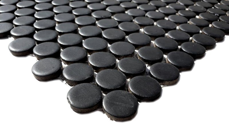 Mosaïque Bouton de céramique noir mat MOS10-0311_f