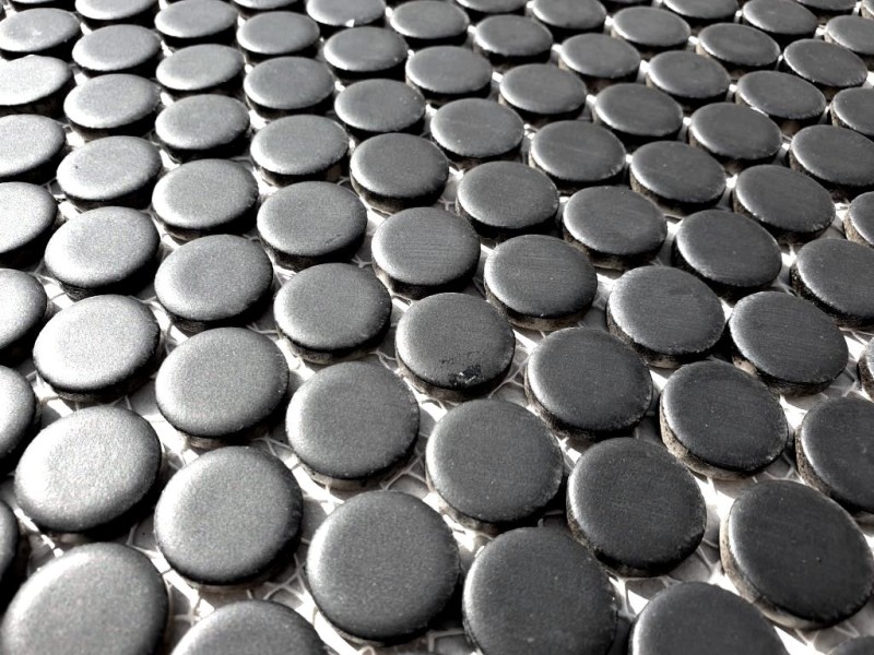 Mosaïque Bouton de céramique noir mat MOS10-0311_f