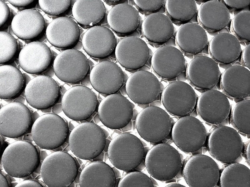 Mosaïque Bouton de céramique noir mat MOS10-0311_f
