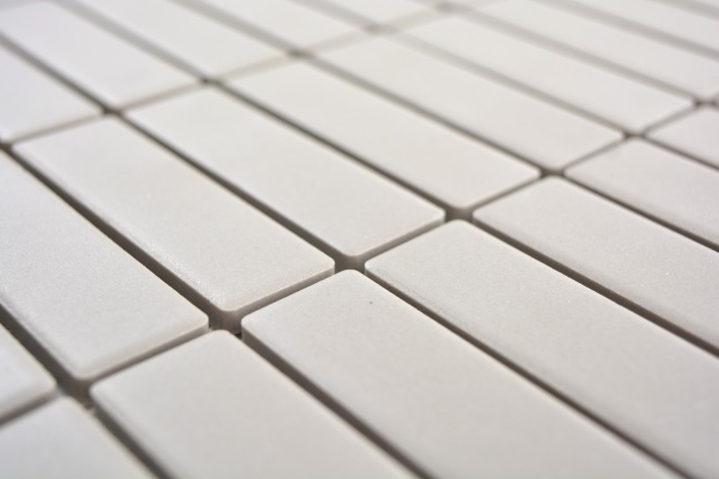 Motif main Carreau de mosaïque Céramique Bâtons gris clair non émaillé MOS24-1202