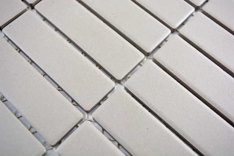 Motif main Carreau de mosaïque Céramique Bâtons gris clair non émaillé MOS24-1202