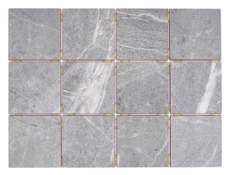 Mosaïque céramique Carreau gris anthracite mat aspect pierre Piastrella - MOS22-BH172