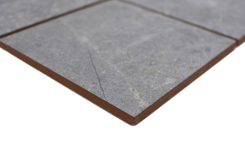 Mosaïque céramique Carreau gris anthracite mat aspect pierre Piastrella - MOS22-BH172