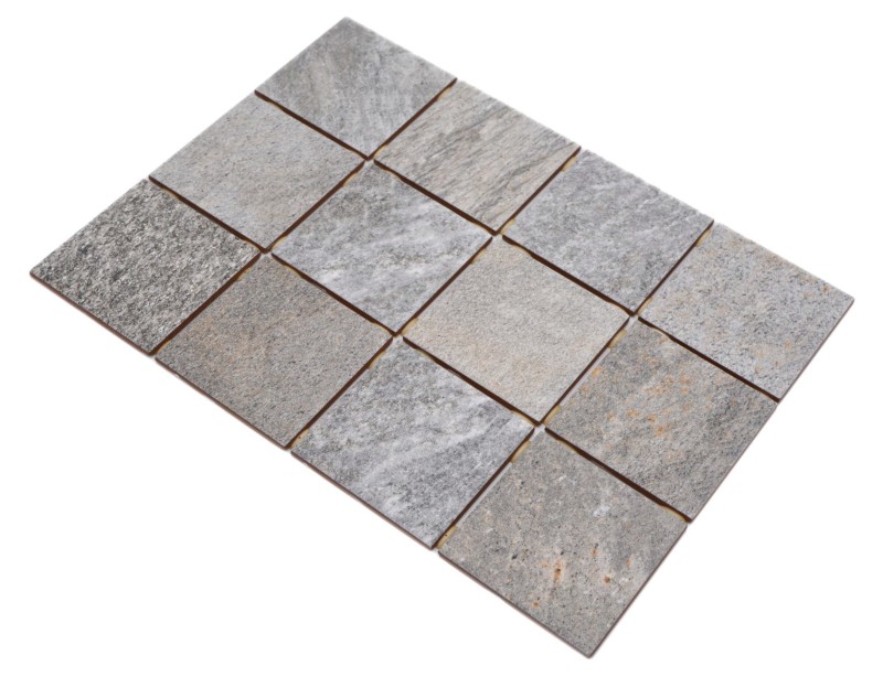 Mosaïque céramique Carreau Crème Gris Anthracite Mat Aspect pierre Piastrella - MOS22-BH957