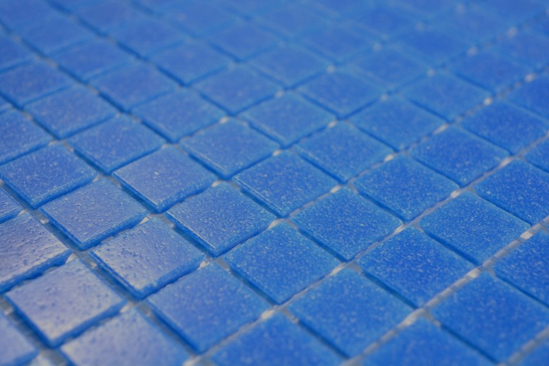 Mosaïque de piscine Mosaïque de verre Bleu cobalt collé sur papier - MOS200-A15-P