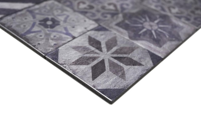Tapis mosaïque autocollant Alu rétro multicolore violet gris Ornement dAfrique - MOS200-U05