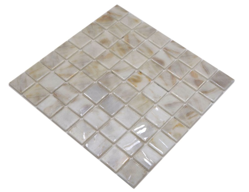 Mosaïque de piscine Mosaïque de verre Ivoire Cream Beige chatoyant changeant mur sol cuisine salle de bain douche MOS220-71380U