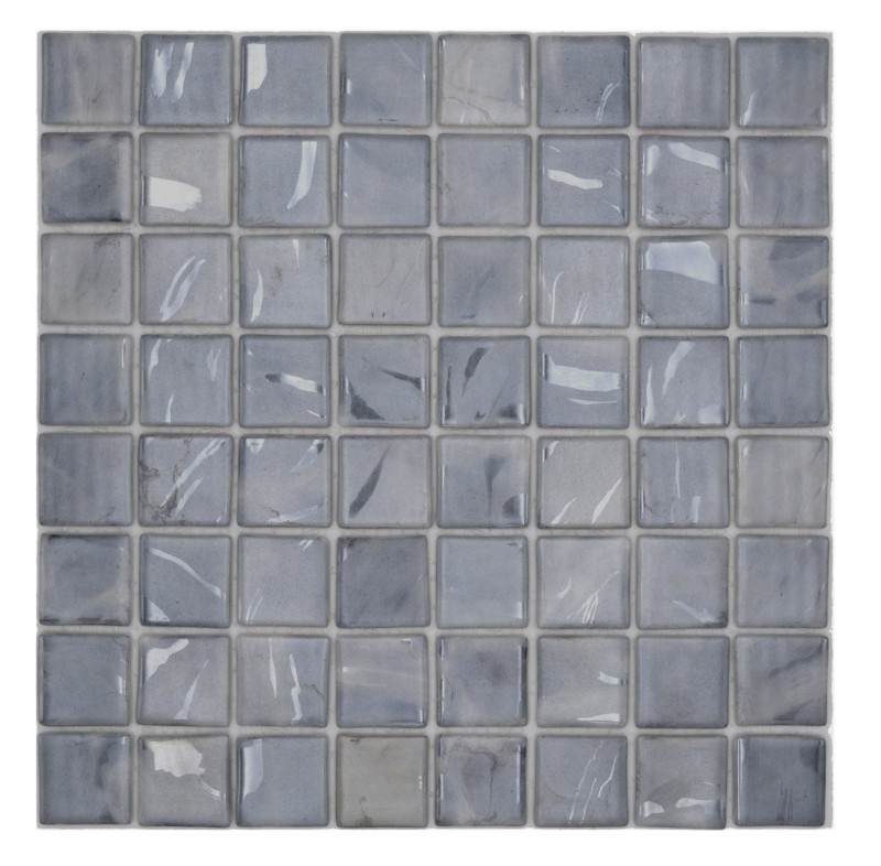 Mosaïque de piscine Mosaïque de verre Gris pigeon Teintes beiges avec nuances de bleu Mur Sol Cuisine Salle de bains Douche MOS220-71384U