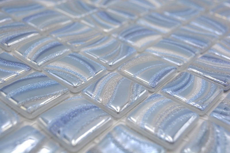 Carreau de mosaïque Mosaïque de piscine Mosaïque de piscine bleu clair argent brillant métallique douche mur SPAIN MOS220-78251U