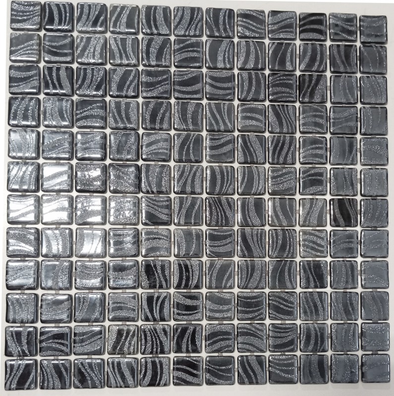 Mosaïque de piscine Mosaïque de piscine noir graphite argent douche mur SPAIN MOS220-78253U