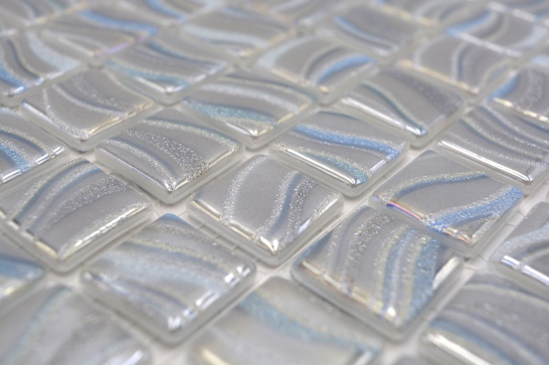 Mosaïque piscine Mosaïque piscine argent bleu or accents turquoise douche mur SPAIN MOS220-78254U