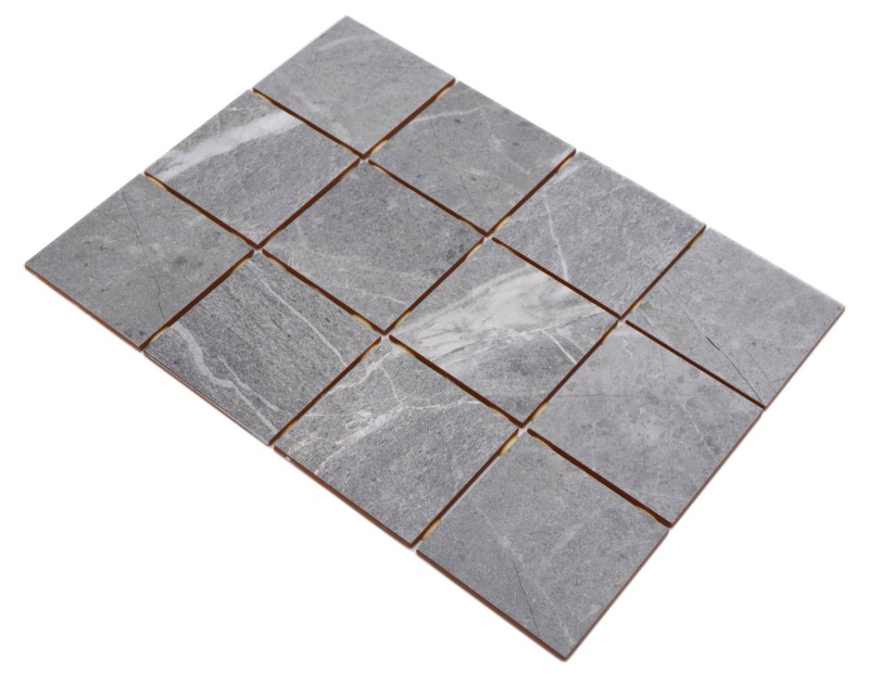 Mosaïque céramique Gris Anthracite Mat Pierre Piastrella MOS22-BH172_f | 10 Tapis de mosaïque