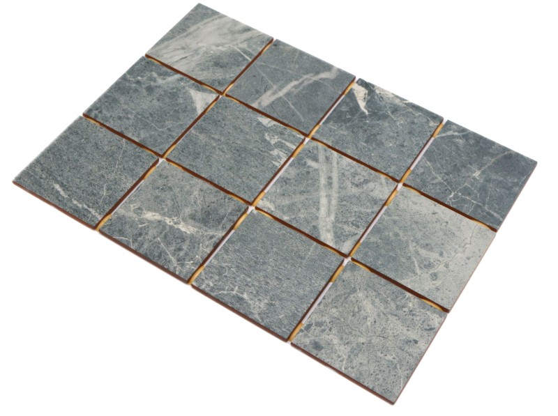 Mosaïque céramique Carreau gris-vert mat aspect pierre Piastrella MOS22-BH395_f | 10 Tapis de mosaïque