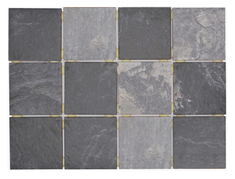 Mosaïque céramique Carreau gris anthracite noir mat aspect pierre Piastrella MOS22-BH493_f | 10 tapis de mosaïque
