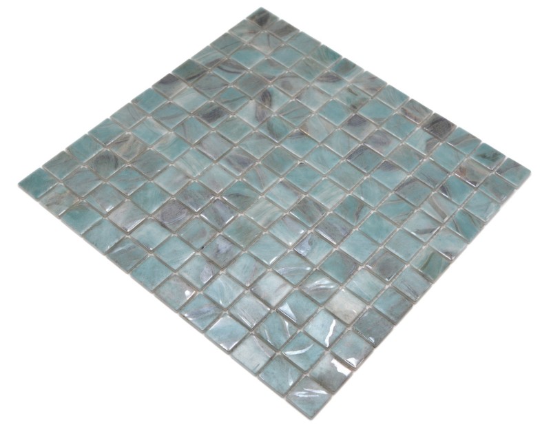 Mosaïque piscine Mosaïque piscine turquoise bleu gris cream argent chatoyant douche mur SPAIN - MOS220-71253U_f