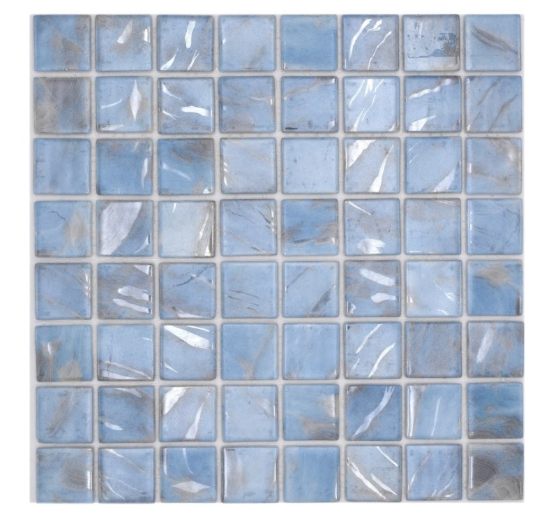 Mosaïque de piscine Mosaïque de verre marbré chatoyant gris cream argent mur sol cuisine salle de bain douche MOS220-71382U_f