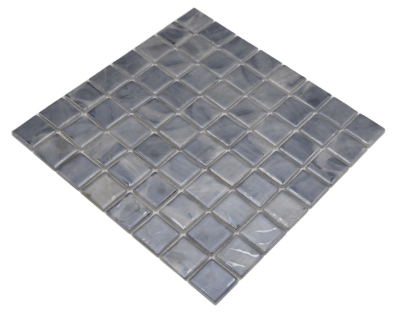 Mosaïque de piscine Mosaïque de verre Gris pigeon Teintes beiges avec nuances de bleu Mur Sol Cuisine Salle de bains Douche MOS220-71384U_f