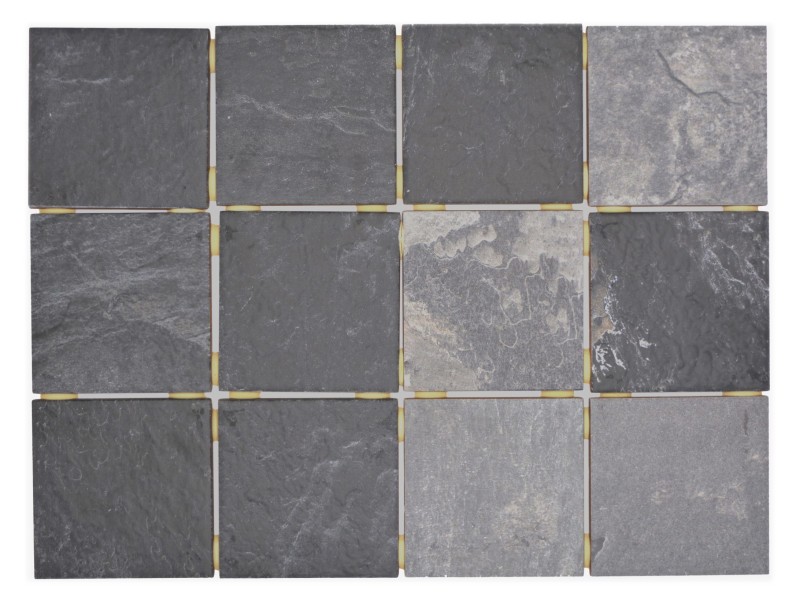 Échantillon manuel Carreau de mosaïque céramique Gris Anthracite Noir Mat Aspect pierre Piastrella MOS22-BH493_m