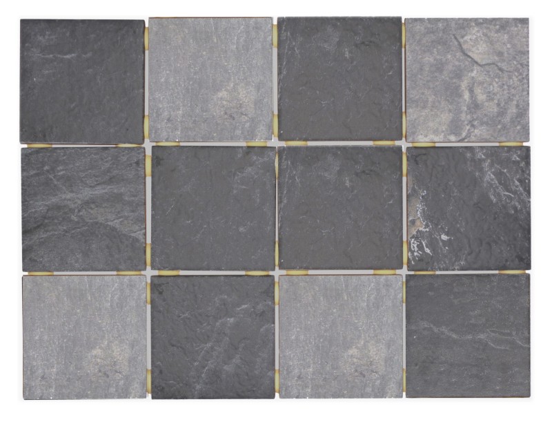 Échantillon manuel Carreau de mosaïque céramique Gris Anthracite Noir Mat Aspect pierre Piastrella MOS22-BH493_m