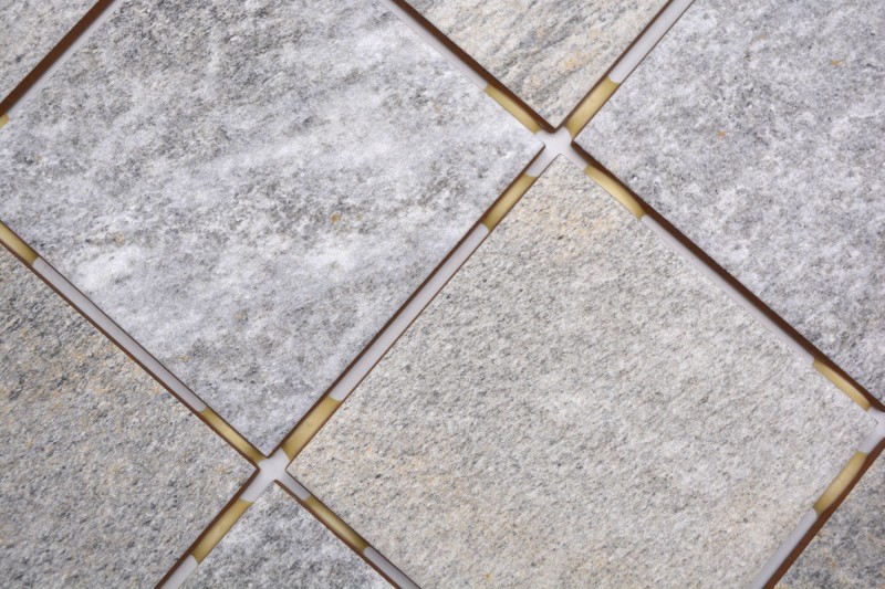 Échantillon manuel Carreau en mosaïque céramique Crème Gris Anthracite Mat Aspect pierre Piastrella MOS22-BH957_m