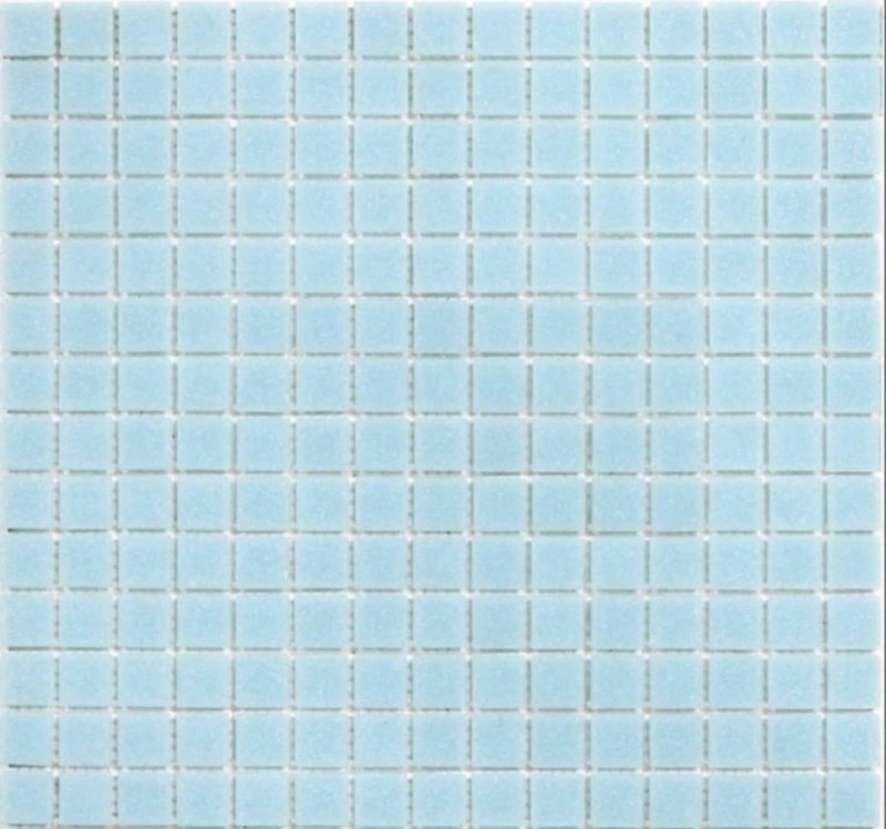 Échantillon manuel de mosaïque de piscine mosaïque de verre bleu clair collé sur papier - MOS200-A11-P_m
