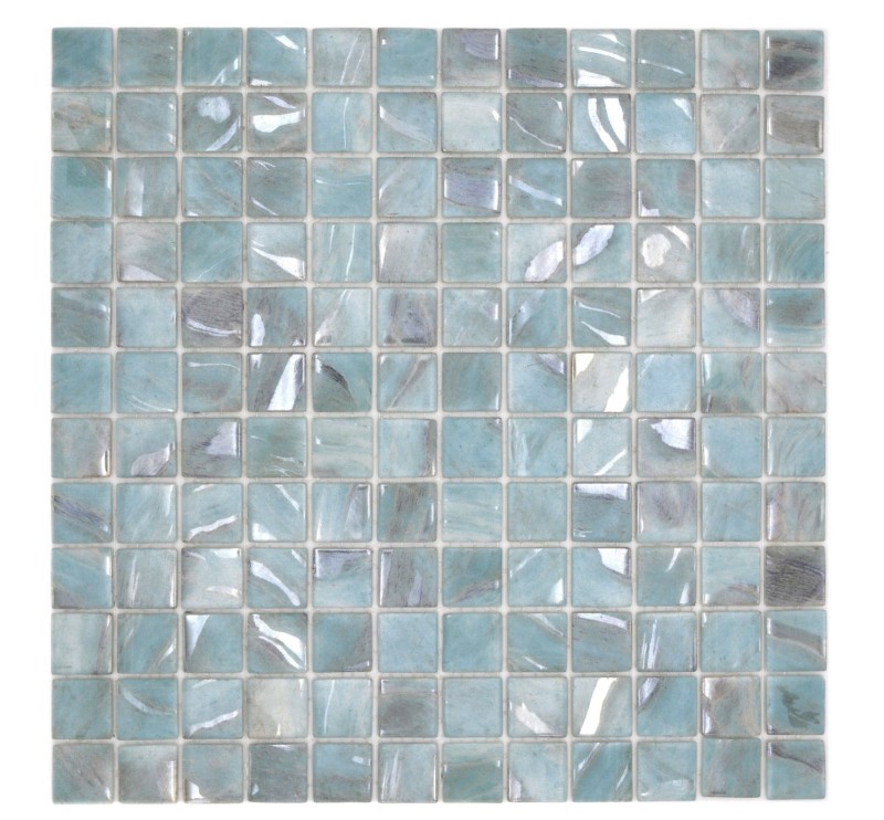 Motif main Mosaïque piscine Mosaïque piscine turquoise bleu gris crème argent chatoyant douche mur SPAIN - MOS220-71253U_m