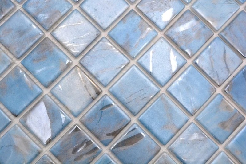 Échantillon manuel Mosaïque de piscine Mosaïque de verre marbré chatoyant gris cream argenté mur sol cuisine salle de bain douche - MOS220-71382U_m