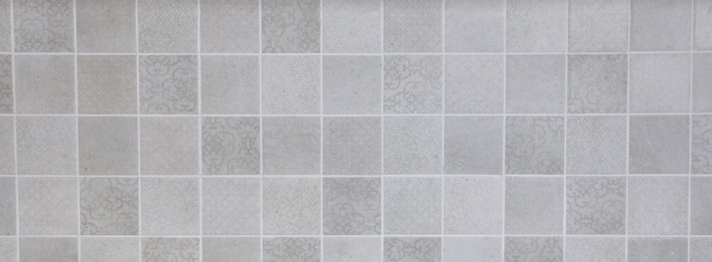Mosaïque rétro vintage mur céramique aspect ciment gris mix carrelage cuisine - MOS22-CELLO