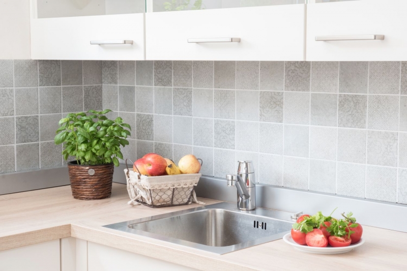 Mosaïque rétro vintage mur céramique aspect ciment gris mix carrelage cuisine - MOS22-CELLO