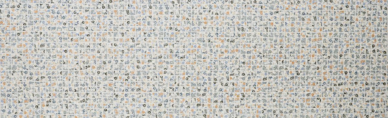 Motif main Carreau mosaïque rétro vintage céramique blanche multicolore fleurs MOS18C-1401_m