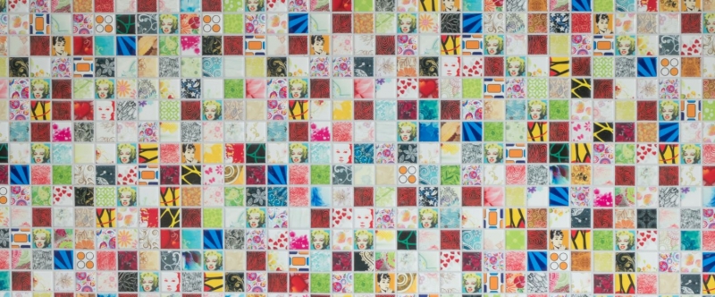 Mosaïque céramique multicolore Carreau de mosaïque rétro vintage POP UP Marilyn Monroe MOS18D-1605