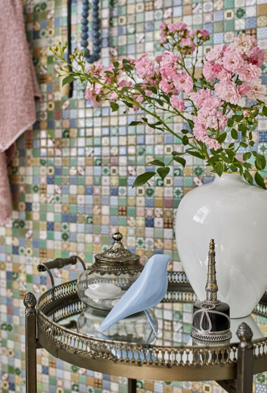 Mosaïque céramique Carreau de mosaïque multicolore aspect espagnol rétro vintage MOS18D-1616
