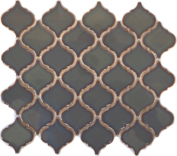 Motif main Retro Vintage Carreau de mosaïque Céramique Florentine vieux vert brillant MOS13-0508_m