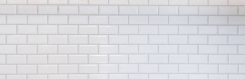 Metro Subway Carrelage BLANC Mosaïque à facettes Céramique Carrelage cuisine mur MOS26M-0101
