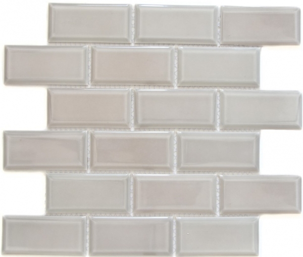 Metro Subway Carreaux de mosaïque Céramique gris pierre Carreaux de cuisine MOS26M-0202_f | 10 Tapis de mosaïque
