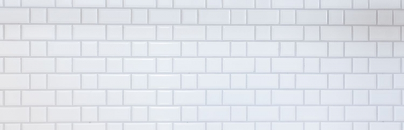 Metro Subway Carrelage BLANC Mosaïque à facettes Carrelage céramique Miroir cuisine Mur MOS26WM-0101
