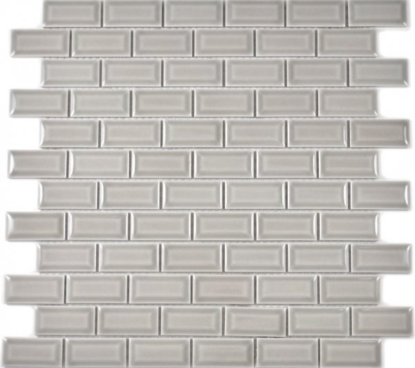 Motif main Mini Metro Subway Mosaïque Carreau céramique gris pierre MOS26-0204_m