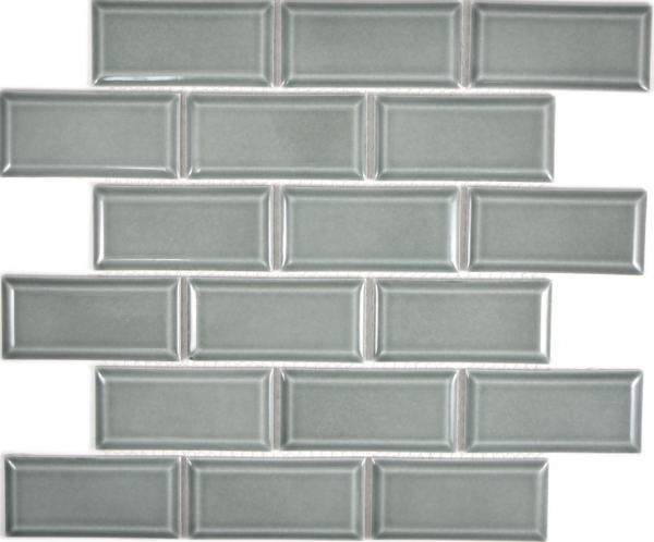 Metro Subway Carrelage Pétrole Gris Vert Facette Mosaïque Carrelage Céramique Cuisine Mur MOS26M-0218
