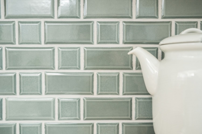 Metro Subway Carrelage Facette Pétrole Gris Mosaïque Carreau Céramique Cuisine Mur MOS26WM-0218