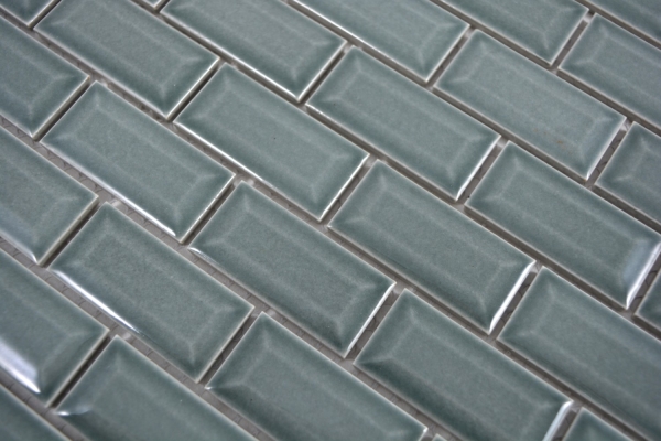 Mini Metro Subway Carreaux de mosaïque Céramique Carreaux de cuisine pétrole MOS26-0218_f | 10 Tapis de mosaïque