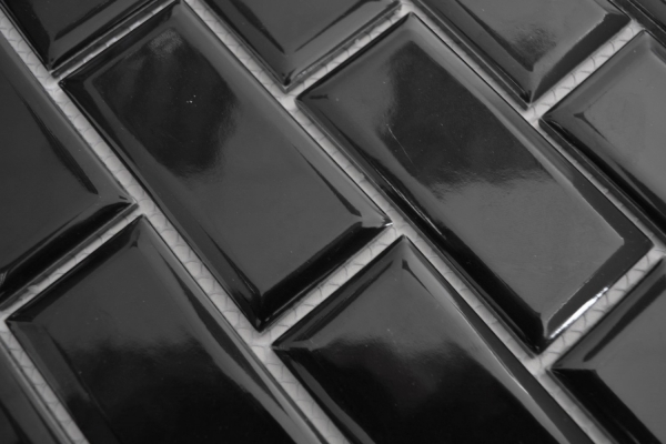 Échantillon manuel Metro Subway Carreau de mosaïque Céramique Cuisine noir MOS26M-0303_m